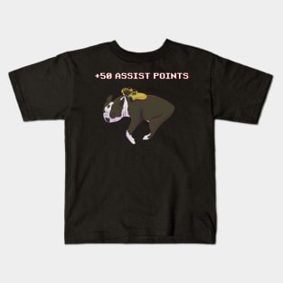 Boston Terrier Gamer +50 Assist Points Kids T-Shirt